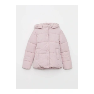 LCW Kids Lila Kapüşonlu Basic Kız Çocuk Şişme Mont
