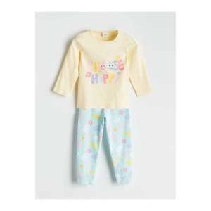 LCW Kids Mavi Baskılı Kız Çocuk Pijama Takım