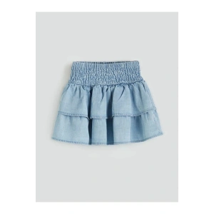 LCW Kids Mavi Beli Lastikli Kız Çocuk Jean Etek