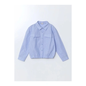 LCW Kids MAVİ Çizgili Kız Çocuk Gömlek