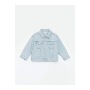 Lcw Kids Mavi Gömlek Yaka Basic Kız Çocuk Jean Ceket