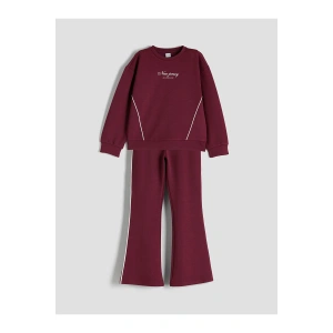 LCW Kids Mürdüm Bisiklet Yaka Kız Çocuk Sweatshirt Ve Pantolon