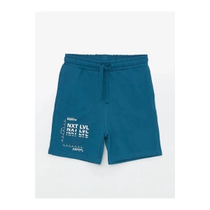 LCW Kids Petrol Beli Lastikli Baskılı Erkek Çocuk Şort