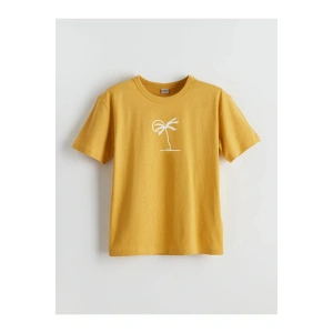 LCW Kids Sarı Bisiklet Yaka Erkek Çocuk Tişört