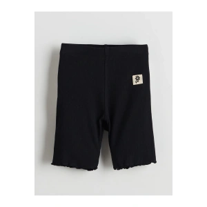 LCW Kids Siyah Beli Lastikli Kız Çocuk Kısa Tayt