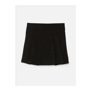 LCW Kids Siyah Beli Lastikli Pileli Kız Çocuk Şort Etek