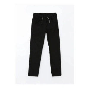 LCW Kids Siyah Beli Lastikli Slim Fit Kız Çocuk Pantolon