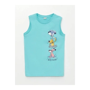 LCW Kids Turkuaz Rahat Kalıp Bisiklet Yaka Erkek Çocuk Atlet