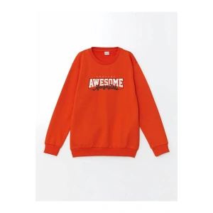 LCW Kids Turuncu Bisiklet Yaka Erkek Çocuk Sweatshirt
