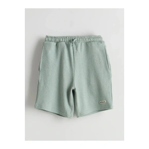 LCW Kids Yeşil Beli Lastikli Erkek Çocuk Şort