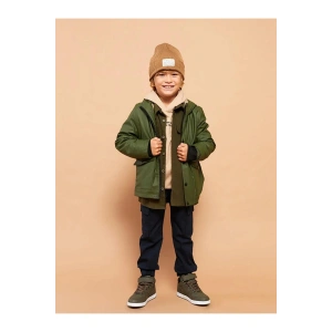 LCW Kids Yeşil Kapüşonlu Basic Erkek Çocuk Mont