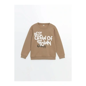 LCW KidsBej Bisiklet Yaka Erkek Çocuk Sweatshirt