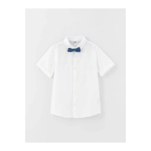 LCW KidsBeyaz Basic Kısa Kollu Erkek Çocuk Gömlek Ve Papyon