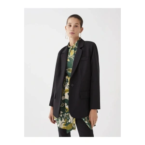 LCW Modest Siyah Düz Uzun Kollu Kadın Blazer Ceket