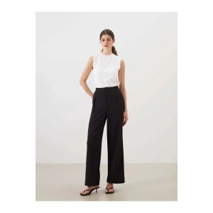 LCW Modest Siyah Loose Fit Pileli Kadın Pantolon