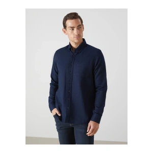 LCW Regular Fit Uzun Kollu Armürlü Erkek Gömlek