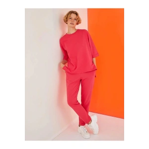 LCW Vision Pembe Beli Lastikli Düz Cep Detaylı Kadın Eşofman Altı