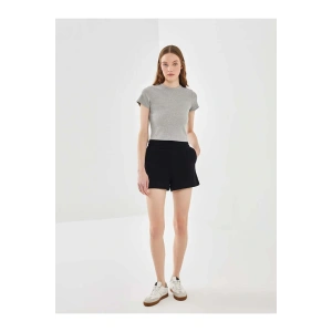 LCW Vision Siyah Beli Lastikli Kadın Şort