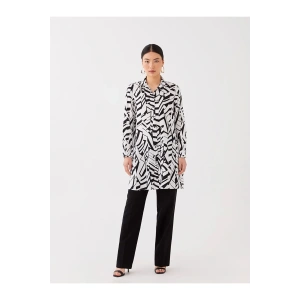 LCWAIKIKI Classic Bej Desenli Kadın Gömlek Tunik