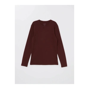 LCWAIKIKI Classic Gri Melanj Bisiklet Yaka Uzun Kollu Penye Erkek Tişört