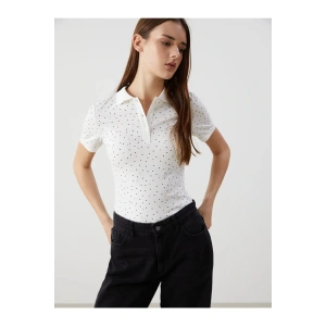 LCWAIKIKI Classic  Polo Yaka Desenli Kadın Tişört