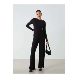 LCWAIKIKI Classic Siyah Beli Lastikli Kadın Eşofman Altı