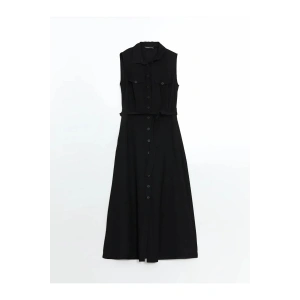 LCWAIKIKI Classic Siyah Müslin Kadın Gömlek Elbise