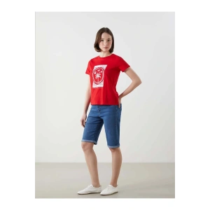 LCWAIKIKI ClassicIndigo Dar Fit Kadın Jean Şort