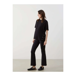 LCWAIKIKI Maternity Siyah Karın Panelli İspanyol Paça Hamile Tayt Pantolon