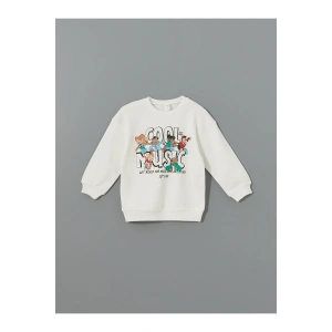 LCWK Bisiklet Yaka Baskılı Erkek Çocuk Sweatshirt