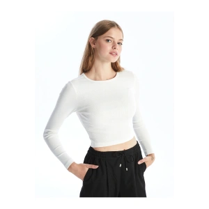 Lcwk Bisiklet Yaka Düz Uzun Kollu Kadın Body