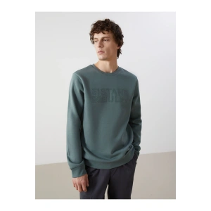 LCWK Bisiklet Yaka Uzun Kollu Baskılı Kalın Erkek Sweatshirt