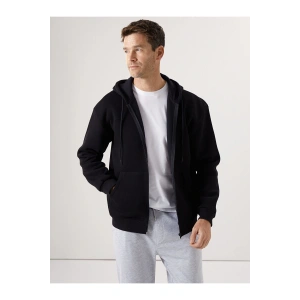 Lcwk Kapüşonlu Uzun Kollu Erkek Fermuarlı Sweatshirt