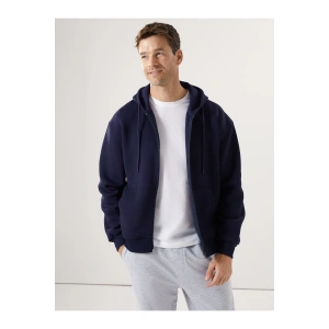 LCWK Kapüşonlu Uzun Kollu Erkek Fermuarlı Sweatshirt