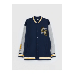 Lw - Baskılı Uzun Kollu Erkek Çocuk Kolej Ceket