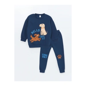 Lw - Bisiklet Yaka Baskılı Erkek Bebek Eşofman Takım