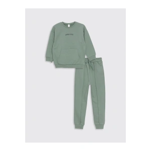 Lw - Bisiklet Yaka Uzun Kollu Basic Erkek Bebek Sweatshirt Ve Eşofman Alt 2li