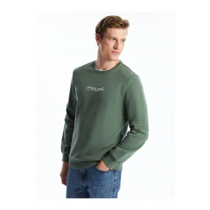 Lw - Bisiklet Yaka Uzun Kollu Baskılı Erkek Sweatshirt