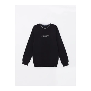 Lw - Bisiklet Yaka Uzun Kollu Baskılı Erkek Sweatshirt