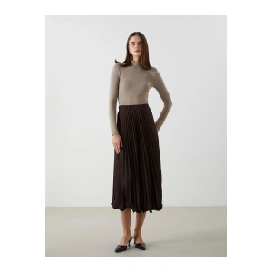 Modest  Beli Lastikli Şifon Kadın Pileli Etek