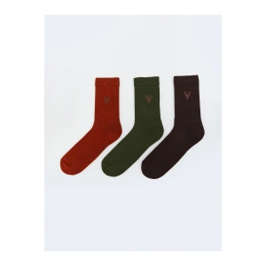 Nakışlı Erkek Soket Çorap 3lü