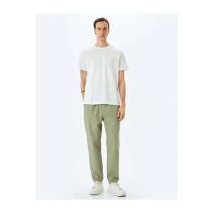 Normal Bel Straight Fit Pamuklu Beli Bağcıklı Pantolon