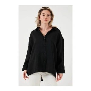 Oversize Cep Detaylı Uzun Kollu Gömlek GÖMLEK 25Y0571K1