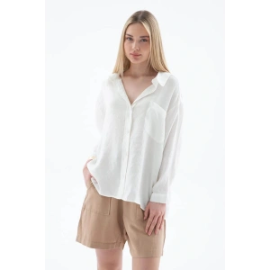 Oversize Ekru Kadın Gömlek 25Y0571K1