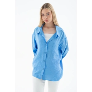 Oversize Gömlek Mavi