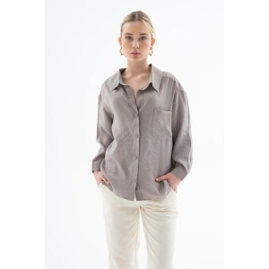 Oversize Gömlek Vizon