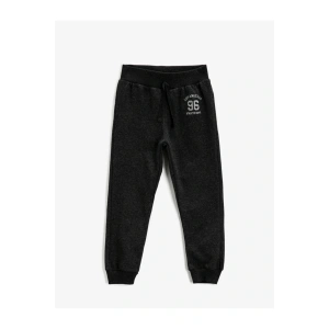 Pamuklu Jogger Eşofman Altı Baskılı Beli Bağlamalı