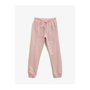 Pamuklu Jogger Eşofman Altı Baskılı Beli Bağlamalı