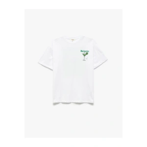 Pamuklu Kısa Kollu Beyaz Kadın T-Shirt 5SAK50126EK