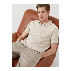 Polo Yaka Kısa Kollu Desenli Pike Erkek Tişört